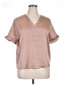 Pleione Tan Short Sleeve Blouse Size XL - photo 1