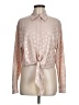 MICHAEL Michael Kors Polka Dots Silver Long Sleeve Blouse Size M - photo 1