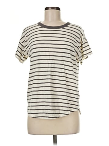 Madewell Whisper Cotton Rib-Crewneck Tee in Malvera Stripe (view 1)