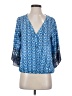 Abbeline 100% Polyester Blue 3/4 Sleeve Blouse Size S - photo 1