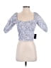 Lulus 100% Cotton Silver White 3/4 Sleeve Blouse Size S - photo 1