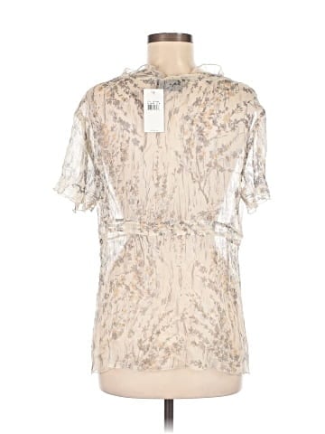 BCBGMAXAZRIA Short Sleeve Silk Top (view 2)