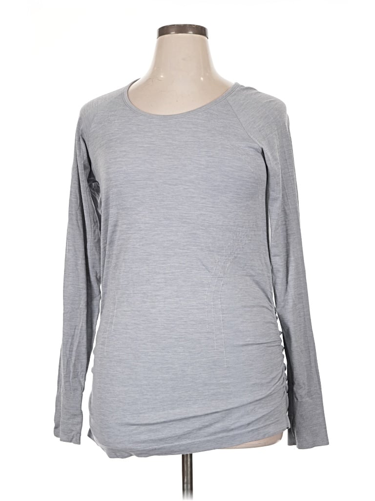 Pre-owned Athleta Long Sleeve T-shirt In Gray