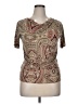 Talbots Paisley Brown Short Sleeve Turtleneck Size 0X - photo 1