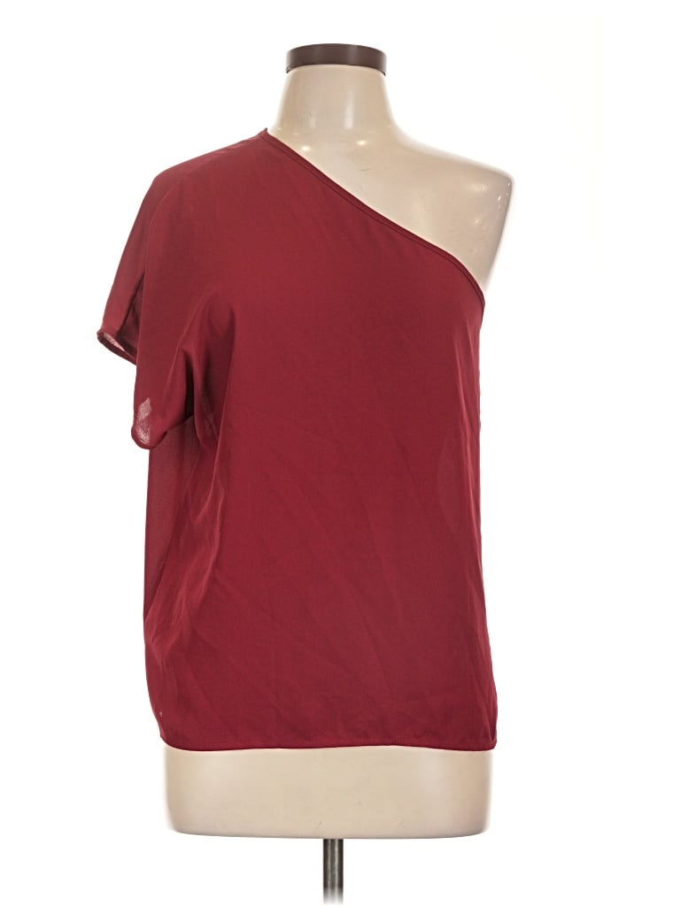 Pre-owned Shein Short Sleeve T-shirt In Burgundy