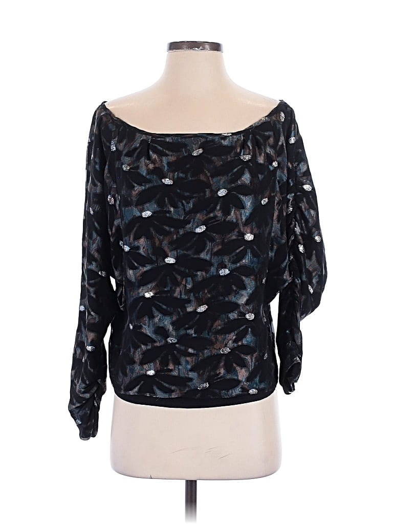 Pre-owned Saks Fifth Avenue 3/4 Sleeve Blouse In Black