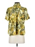 Rose + Olive 100% Rayon Tropical Yellow Short Sleeve Blouse Size XS - photo 2