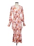 Unbranded 100% Polyester Print Orange Cocktail Dress Size S - photo 1