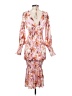 Unbranded 100% Polyester Print Orange Cocktail Dress Size S - photo 2