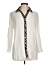 Chico's 100% Rayon Animal Print Ivory Long Sleeve Blouse Size Med (1) - photo 1