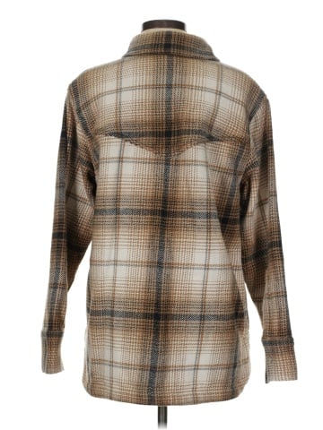 Madewell Flannel Button-Up Shirt-Jacket in Plaid (view 2)