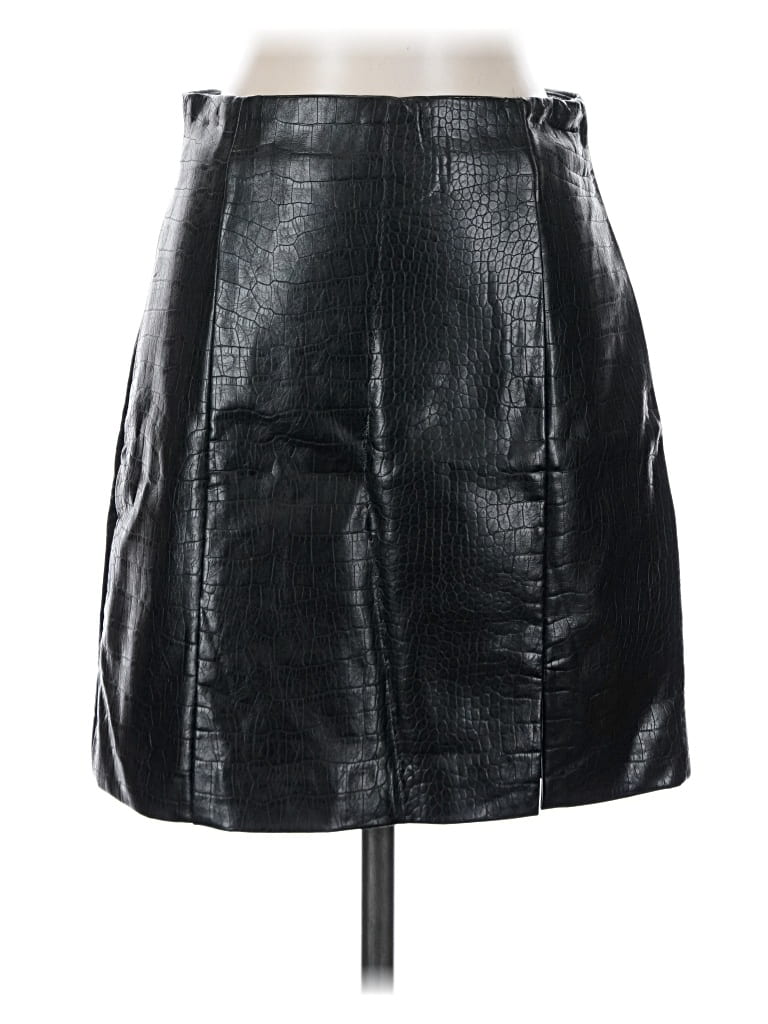 Pre-owned Astr Faux Leather Skirt In Black