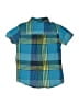 Tea 100% Cotton Plaid Teal Short Sleeve Button-Down Shirt Size 5 - photo 2