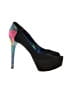 Brian Atwood Floral Black Heels Size 8 1/2 - photo 1