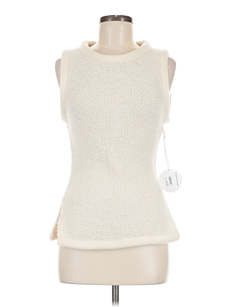 Staud Sleeveless Top Ivory Keyhole Neckline Tops