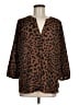 NYDJ Animal Print Brown 3/4 Sleeve Blouse Size M - photo 1