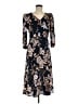Eliza J 100% Polyester Paisley Floral Graphic Blue Brown Casual Dress Size 8 - photo 1