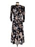 Eliza J 100% Polyester Paisley Floral Graphic Blue Brown Casual Dress Size 8 - photo 2