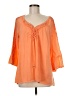 New York Laundry 100% Polyester Orange 3/4 Sleeve Blouse Size M - photo 1