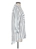 Olivia Grey 100% Rayon Stripes Silver Long Sleeve Blouse Size S - photo 4