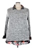 Cha Cha Vente Gray Long Sleeve Top Size 3X - photo 1