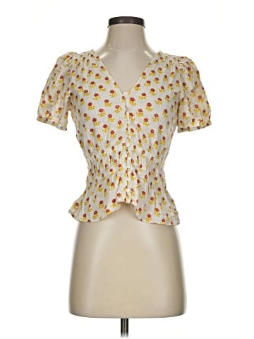 Madewell Sophia Short-Sleeve Top in Wild Calendula Block-Print (view 1)