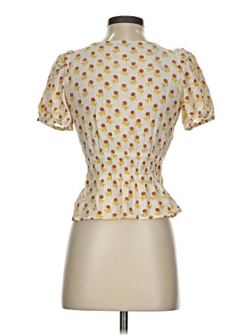 Madewell Sophia Short-Sleeve Top in Wild Calendula Block-Print (view 2)