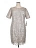 Kay Unger 100% Polyester Metallic Silver Cocktail Dress Size 14 - photo 1