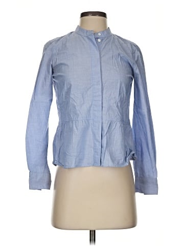 Madewell Lakeside Peplum Shirt in Waterfall Blue (view 1)