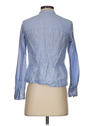 Madewell Lakeside Peplum Shirt in Waterfall Blue (view 2)