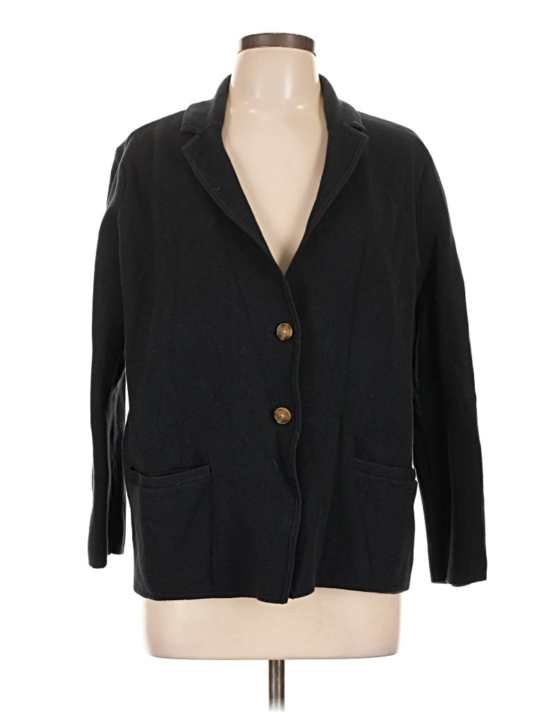 Pre-owned Lands' End Blazer Jacket In Black