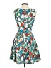 Unbranded 100% Polyester Print Blue Cocktail Dress Size XS - photo 2