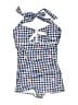 Unique Vintage Checkered-gingham Blue Romper Size L - photo 1