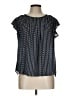 Lauren Conrad 100% Polyester Black Short Sleeve Blouse Size L - photo 1