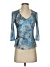 Tribal Blue 3/4 Sleeve Top Size S - photo 1