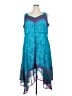 Catherines 100% Polyester Tie-dye Teal Cocktail Dress Size 2X - photo 1
