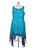 Catherines 100% Polyester Tie-dye Teal Cocktail Dress Size 2X - photo 2
