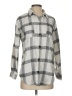Pink Lily 100% Polyester Plaid Gray Long Sleeve Blouse Size XS - photo 1