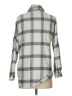 Pink Lily 100% Polyester Plaid Gray Long Sleeve Blouse Size XS - photo 2