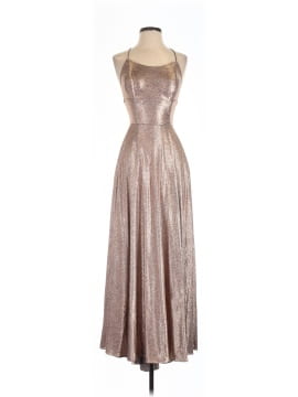 jersey draped dress Coffee brown jersey asymmetric draped dress main image 1