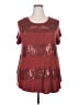 Apt. 9 Solid Maroon Burgundy Short Sleeve Top Size XXL - photo 1