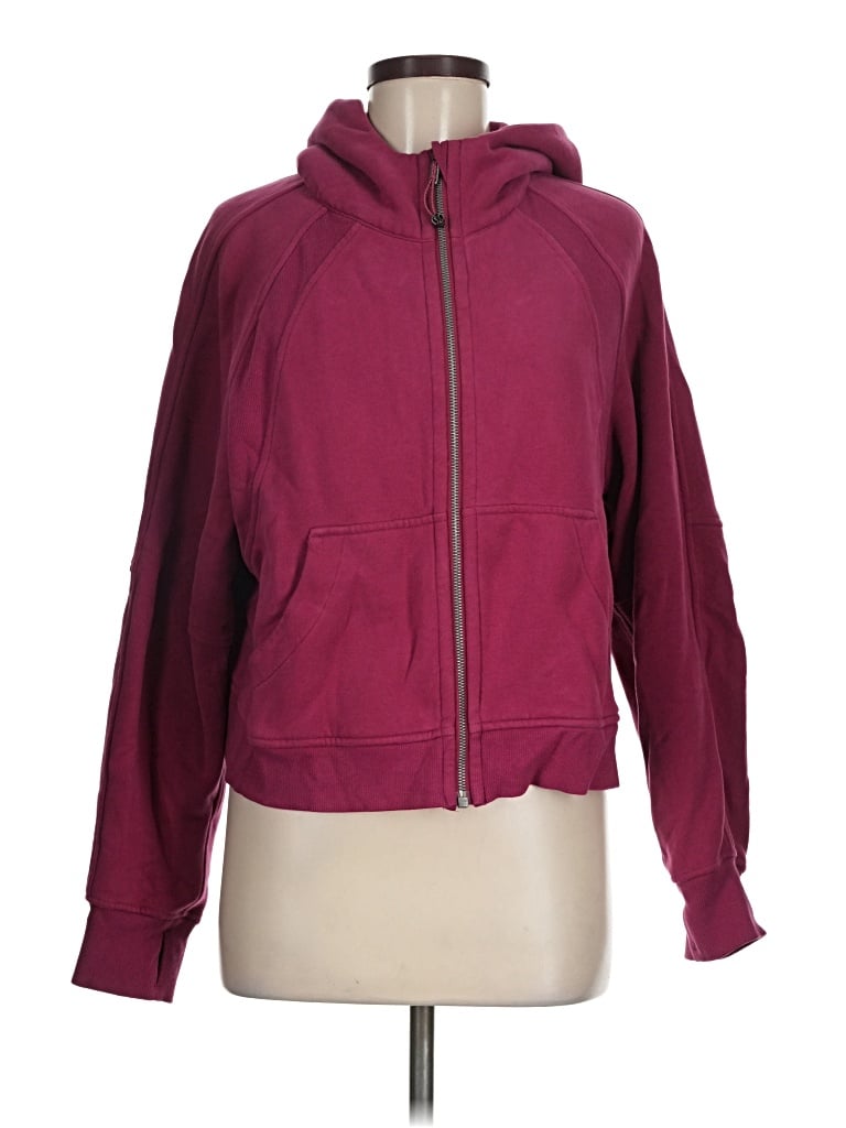 Pre-owned Lululemon Athletica Zip Up Hoodie In Burgundy
