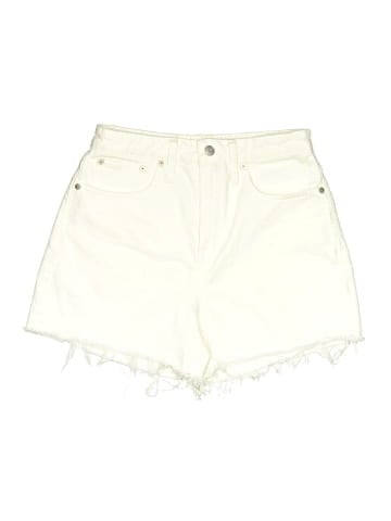 Madewell Curvy High-Rise Denim Shorts in Tile White (view 1)