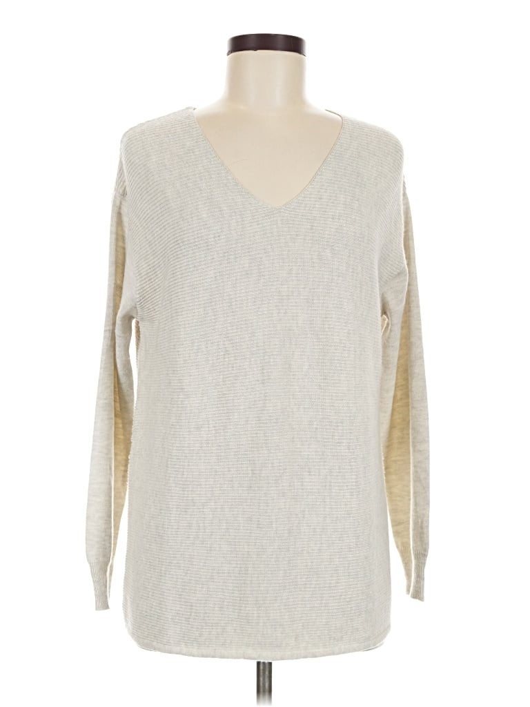 Pre-owned Ella Moss Long Sleeve T-shirt In Ivory