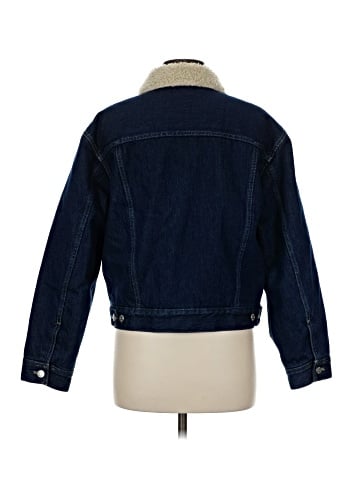 Madewell The Cropped Oversized Trucker Jean Jacket: Sherpa Collar Edition (view 2)
