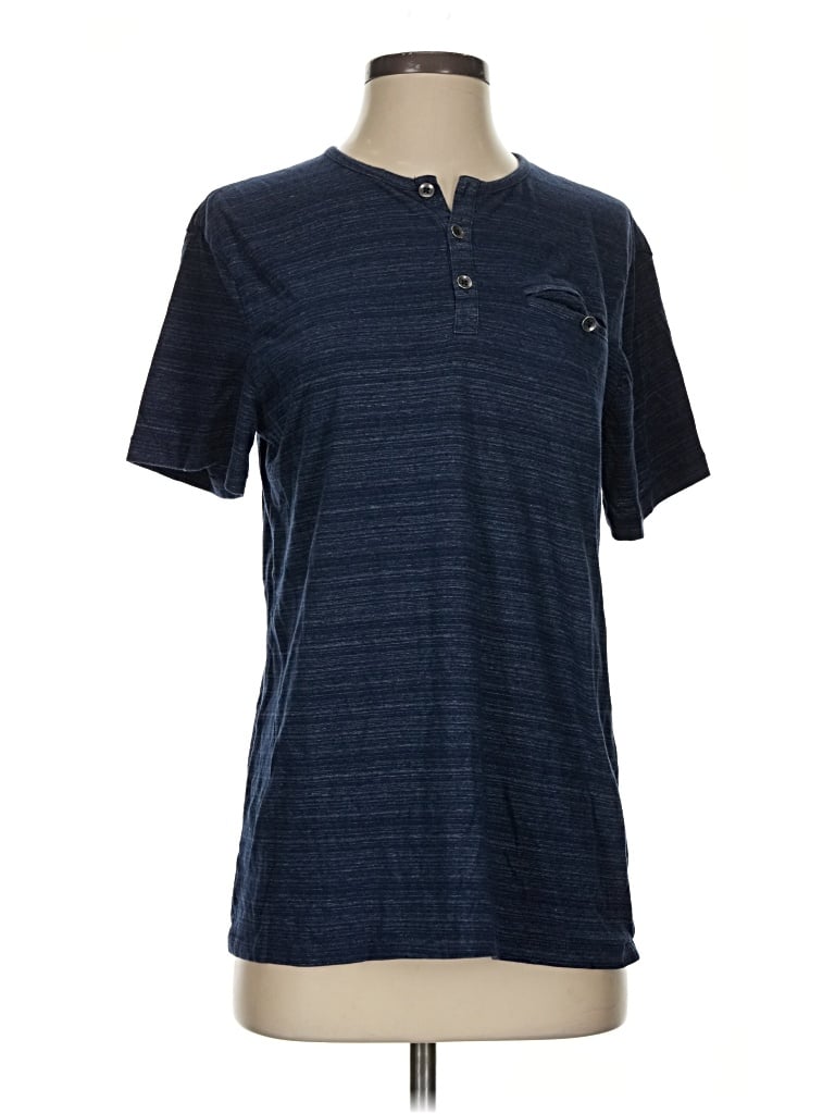 Pre-owned Rock&republic Short Sleeve Henley Shirt In Blue