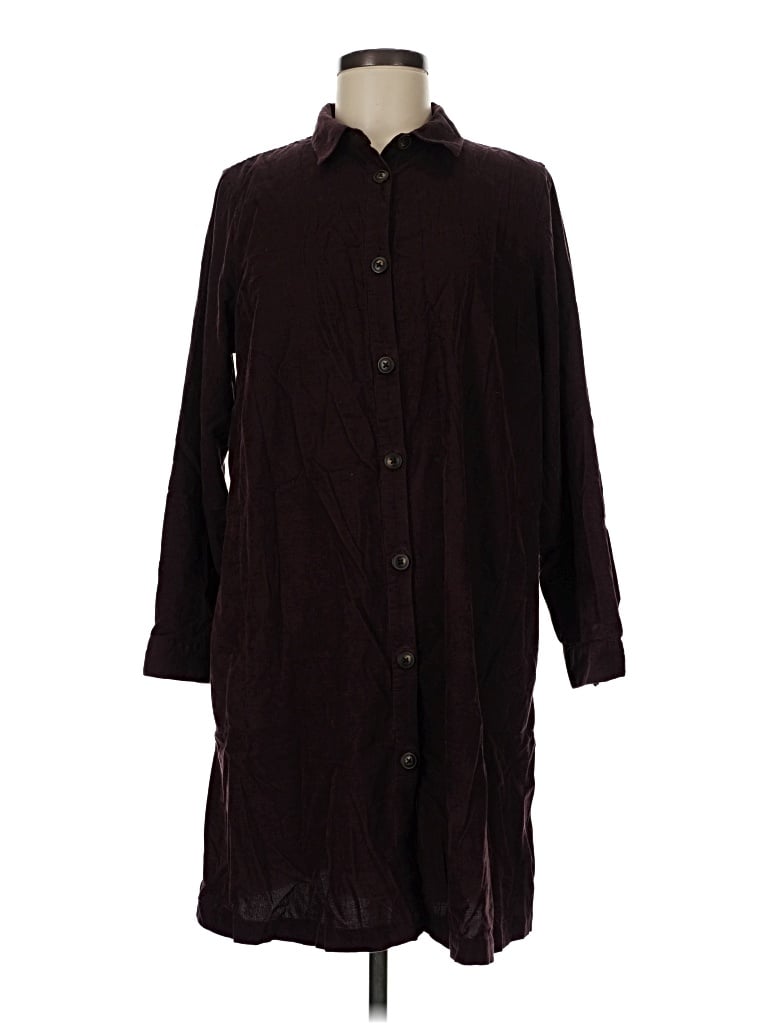 Pre-owned Jjill Casual Dress In Burgundy
