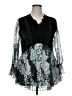 Unbranded 100% Polyester Teal Black 3/4 Sleeve Blouse Size XL - photo 1