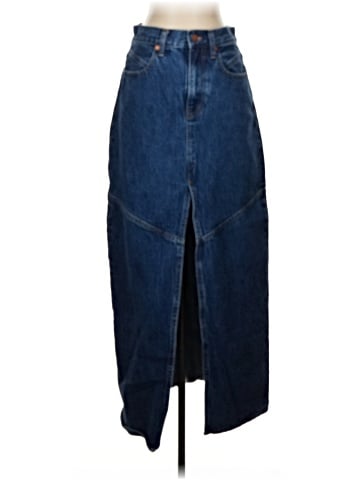 Madewell Denim Mid-Rise Maxi Skirt in Pineland Wash (view 1)