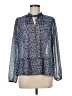 Gap 100% Polyester Blue Long Sleeve Blouse Size M - photo 1